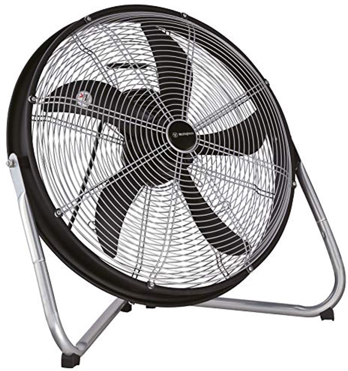 Stijlvolle 50 cm staande ventilator voor binnen met 3 snelheden, mat zwart/chroom — afbeelding 1