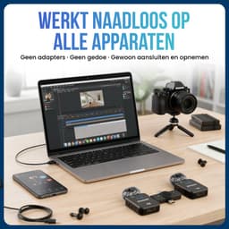 Strolox® Draadloze Microfoon Pro - 2 Stuks - Oplaadcase - Lavalier - Windshields - Dasspeld - Lange Batterij - USB-C/Lightning - Plug & Play — thumbnail 2