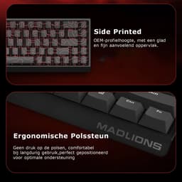 MADLIONS MAD 68 PRO - Hall Effect - 8000hz - 0.1ms - Aluminium - Magnetisch Toetsenbord - RGB - 68% - QWERTY - Gaming Toetsenbord - Magnetic Silver Switches - Zwart — thumbnail 4