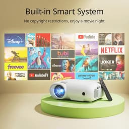 4K Beamer met WiFi en Bluetooth - Draagbare Multimediaprojector voor Thuisbioscoop, 1080P FHD-Compatibel, Streaming voor Netflix en Meer — thumbnail 3