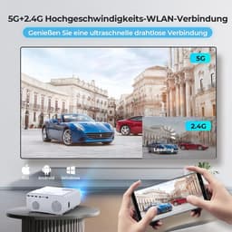 Full HD 1080P Beamer met 15.000 Lumen en 5G WiFi - Mini Thuisbioscoop, 4K Ondersteund, Geschikt voor iOS/Android/TV Stick/Laptop/PS5 — thumbnail 3