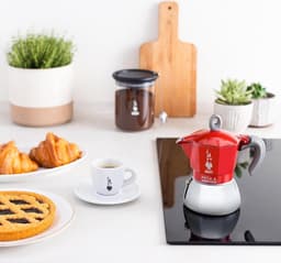 Moka Inductie, kan, geschikt voor alle soorten fornuizen, 6 kopjes espresso (280 ml), rood [Energieklasse A+] — thumbnail 2