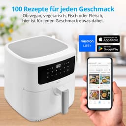 MEDION XL Airfryer P10 - 6,8 L - 2150 W - 9 programma’s - Wit — thumbnail 12