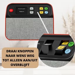 BBrain Dementie DAB+ Radio - Speciaal voor Senioren en Ouderen met Dementie - Zeer Makkelijke Bediening - Zelfstand Muziek luisteren - Geen verwarrende Technologie  - Verander Gebruikerspaneel naar Behoefte tot Bediening met slechts één Knop -  Rood — thumbnail 5