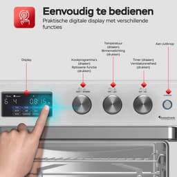TurboTronic AF32DRD Airfryer XXL en Mini Oven – 32 Liter – Vrijstaande Oven – 12 Kookprogramma’s – 25° tot 230°C – Zilver — thumbnail 4