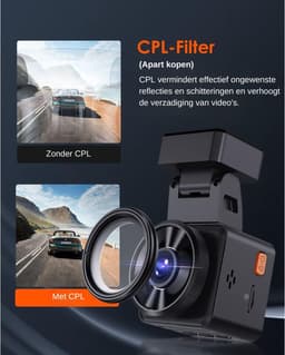 DD Dashcam voor Auto voor en Achter - Achter Draadloos - HDR Night Vision - 13x7x5cm - Zwart — thumbnail 2