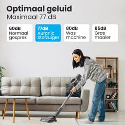 Auronic Steelstofzuiger Draadloos 220W - Draadloze Stofzuiger - HEPA Filter - Zelfstaand - Op Accu - Zonder Zak - Kruimeldief - Vacuum Cleaner - Grijs — thumbnail 4