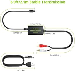 NÖRDIC Converter Digitaal naar Analoog RCA - Toslink naar RCA - Geschikt voor TV, PC, Laptop en alle Gameconsoles — thumbnail 5