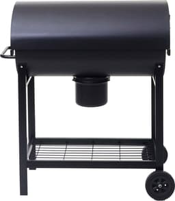 Barbecuetrolley MCW-F70, houtskool barbecue staander barbecue tuinbarbecue met dekselplateau, staal 103x93x70cm zwart — thumbnail 2