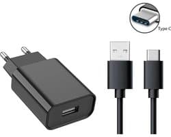 BSTNL USB Stekker - 5V 2A Stekker - USB Adapter - USB A naar USB C Kabel 1 Meter - Power Adapter - Geschikt voor al jouw USB-C Apparaten - Universeel