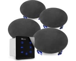 Power Dynamics Powerline A50B Set met inbouw audio versterker en 4 plafondspeakers - Zwart