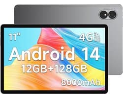11 inch HD Tablet met Octa-core, 128GB Opslag, 8000mAh, 4G LTE, WiFi en GPS