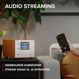 DAB radio - Audizio Vieste - DAB+ radio met subwoofer en Bluetooth - Wit - Met afstandsbediening — thumbnail 4