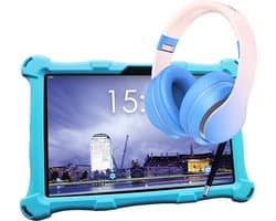 AngelTech Kinderpakket XL - Kindertablet XL + Kinderkoptelefoon - Combipakket - Kindertablet Vanaf 3 Jaar – Kinder Tablet – Kids Tablet - Tablet voor Kinderen - Blauw