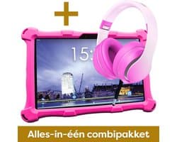 AngelTech Kinderpakket XL - Kindertablet XL + Kinderkoptelefoon - Combipakket - Kindertablet Vanaf 3 Jaar – Kinder Tablet – Kids Tablet - Tablet voor Kinderen - Roze