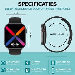 Royal Supplies RF-93 - Smartwatch - Smartwatch Dames - Smartwatch Heren- Screenprotector- Wit/zwart — thumbnail 4