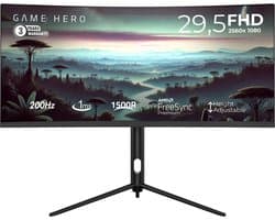 GAME HERO® 29.5 inch Curved Ultrawide Gaming PC Monitor - 200 Hz - 1ms