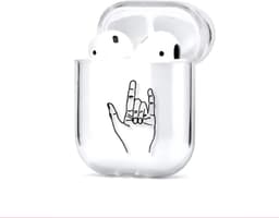 Shieldcase Rock Your Case - beschermhoes geschikt voor Airpods 2 Case - doorzichtig hoesje met zwarte print - transparant — thumbnail 1