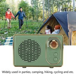 Retro bluetooth-speaker-Retro-speaker-Bluetooth 5.0-extra bas-groen — thumbnail 2