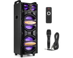 Party speaker - Fenton LIVE2102 Partystation met Bluetooth en lichteffecten - Met Microfoon - 800W