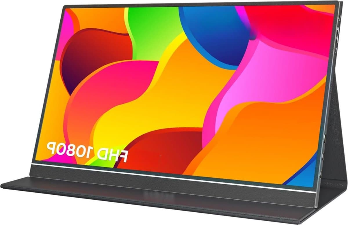 ARZOPA Draagbare Monitor voor Laptop – Portable Monitor 15,6 Inch – Draagbaar Scherm 1080FHD – HDMI/Type-C/USB-C – Extra Scherm Laptop – Laptop Scherm Uitbreider – Energiezuinig – ps5 Monitor - Tweede Scherm Laptop - met Krachtige Luidsprekers — afbeelding 1