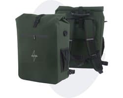 Voltano Luxe E-bike Fietstas / Rugtas - Olijf Groen - 28L - 100% Waterdicht - Met Schouderband - Met Groot Laptop Vak