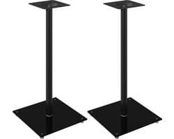 vidaXL - Luidsprekerstandaards - 2 - st - 1 - pijler - gehard - glas - zwart