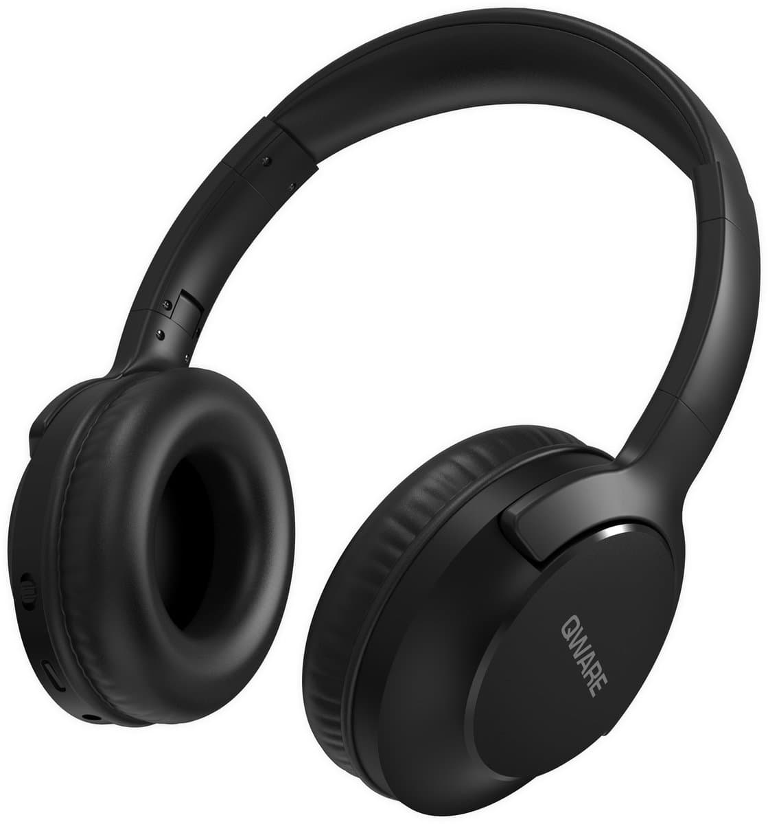 Qware - Draadloze Koptelefoon - Draadloos- Bluetooth 5.1 - Headset - Headphone - Volumeknoppen - USB-C - 20h luisteren op 50% - Vouwbaar Design - Zwart — afbeelding 1