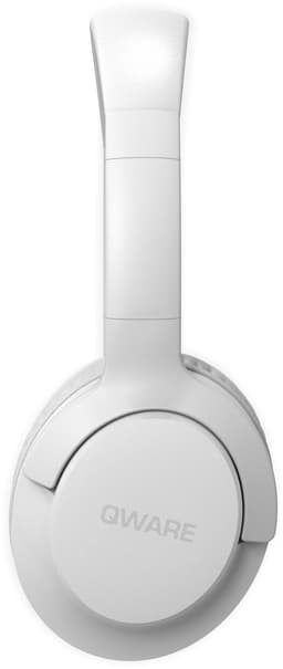 Qware - Draadloze Koptelefoon - Draadloos- Bluetooth 5.1 - Headset - Headphone - Volumeknoppen - USB-C - 20h luisteren op 50% - Vouwbaar Design - Wit — thumbnail 2