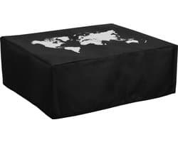 kwmobile hoes geschikt voor Canon Pixma TS3350 / MG7750 Serie - Beschermhoes voor printer - Cover in wit / zwart - Wereldkaart design