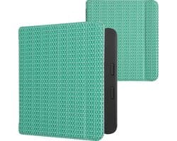 kwmobile ereader hoesje geschikt voor Tolino Vision 6 - Case met magnetische sluiting - Hoes voor e-reader in donkergroen / lichtgroen - Grasgroen design