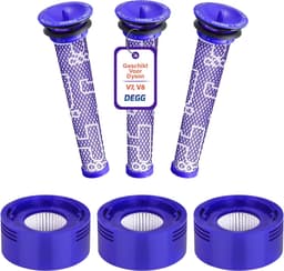 DEGG® - Filterset Geschikt voor Dyson V7 & V8 - Pre + Post Filter - Animal Absolute - Inlaatfilter + Uitblaasfilter - Stofzuiger Onderdelen - Hepa Filter - Wasbaar - Duurzaam - VOORDEEL-VERPAKKING - 6 STUK(S) — thumbnail 1