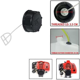 Brandstofdeksel 4-takt - Kunststof - 2-pack - Zwart - Grasmaaieronderdelen - Afmetingen 5 x 3,5 cm - Slijtvast - Tankdeksel — thumbnail 2