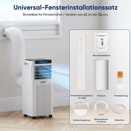 Mobiele airco 7000 BTU met stille slaapstand 3-in-1 airconditioner koelen ontvochtigen ventileren 2,0 kW capaciteit — thumbnail 5