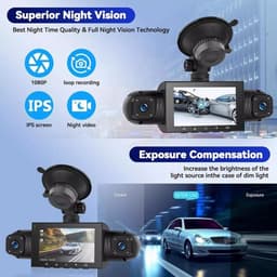 4-kanaals 360° dashcam HD 1080P 4-lens rijrecorder met 32GB geheugenkaart — thumbnail 2