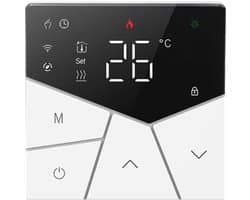 Slimme Thermostaat - Water vloerverwarming - Comfort Verwarmen - App Bediening - 86 x 86 mm - Wit