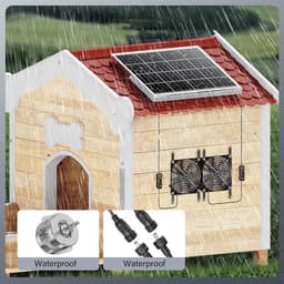 Zonne Ventilator - Luchtstroom Ventilator - Kassen Ventileren - Borstelloze Motor - 12W Zonnepaneel - Zwart — thumbnail 3