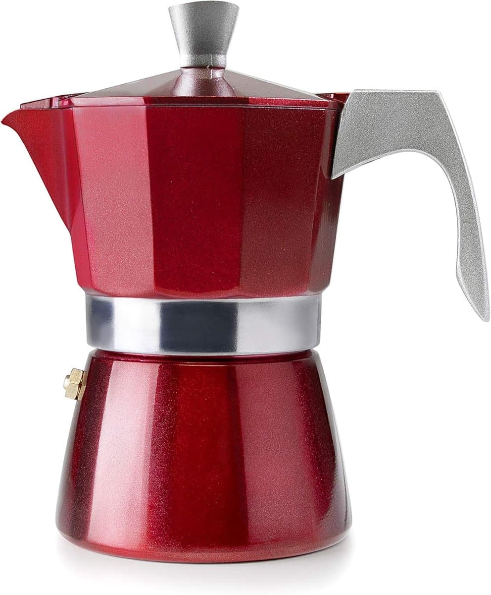 Koffiezetter - Percolator Mokkapot - Verse Koffie Maken - Inductie Geschikt - 2 Kopjes - Rood — afbeelding 1