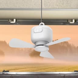 Draagbare Plafondventilator - Ophangbare Koeler - Buitencomfort Vergroten - 3 Snelheden Instelbaar - 3 Meter Snoer - Wit — thumbnail 3