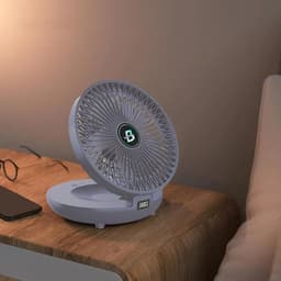 Ventilator Kamer - Luchtstroom Verhoger - Koelte Creëren - 90 Graden Verstelbaar - 1200 mAh Batterij - Blauw — thumbnail 2
