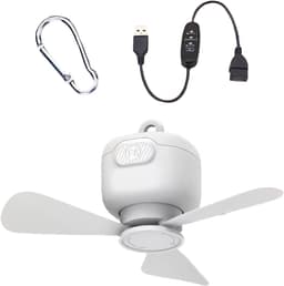 Draagbare Plafondventilator - Ophangbare Ventilator - Kamperen Buiten - 3 Snelheden - 99 x 119 cm - Wit — thumbnail 1