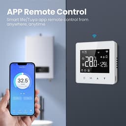 Slimme Thermostaat - Wifi Regelaar - Energie Besparen - App Bediening - 86 x 86 cm - Zwart — thumbnail 5