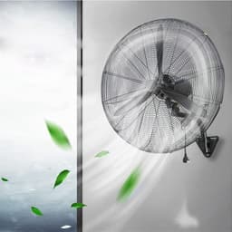 Wandventilator - Muur Ventilator - Ruimte Koelen - 120 Graden Oscillatie - 68x70cm - Wit — thumbnail 1