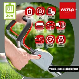 IKRA accu-grasmaaier ICM 2033 met mulch-functie, inclusief 20 V accu en oplader — thumbnail 2