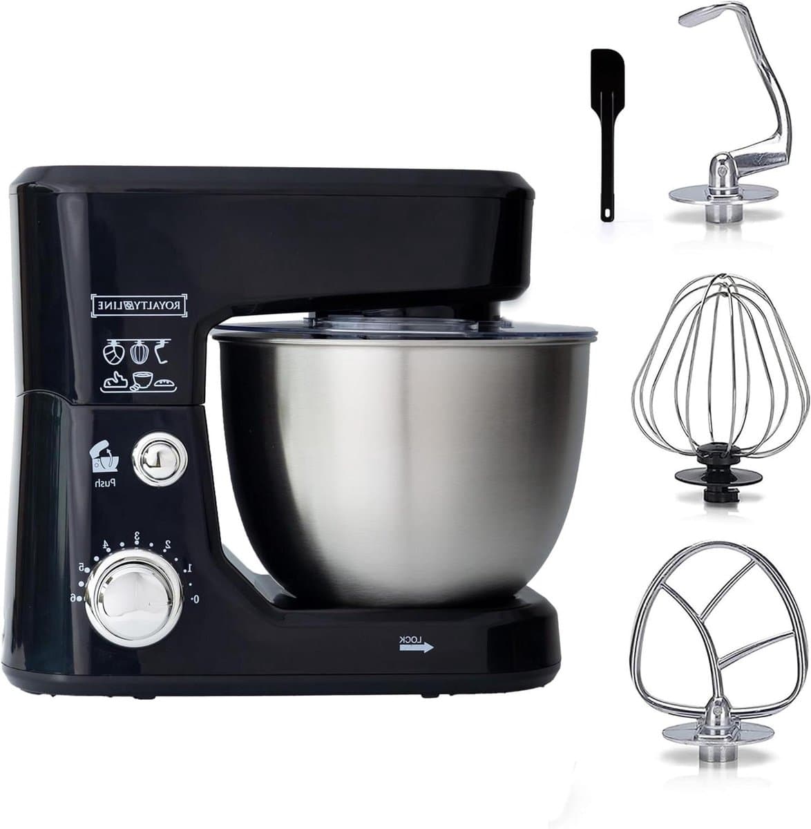 Keukenmachine - Mixer Robot - Culinaire Bereidingen - Planetaire Beweging - 4 Liter Kom - Zwart — afbeelding 1