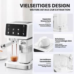 Lamor Koffiemachine - Espressomachine - Koffieapparaat - Espressomachines - Koffiemachines - Melkopschuimer - 6 programma's — thumbnail 2