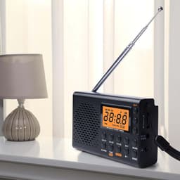 Draagbare Noodradio - Zwart - AM/FM - Oplaadbaar & Op Batterijen - Draagbare Radio - Wereldradio - Noodpakket Must Have - Zakradio - Voor Rampen - Kleine - Transistor Radio - Telescopische Antenne - Zwart — thumbnail 2