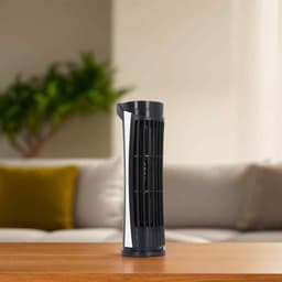Minidraagbare USB-ventilator - Zwart - Torenventilator - 7.5x26 cm - Bladloos — thumbnail 3
