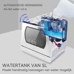 VALI® Mini Vaatwasser - Tafelvaatwasser - Ruimte voor 4 Couverts - Wit - 43cm x 43cm x 46cm — thumbnail 4