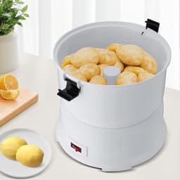 Elektrische Aardappelschilmachine - Keukenapparaat - Snel Groenten Schillen - 85W Puur Koper Motor - 0.8 kg Capaciteit - Wit — thumbnail 2